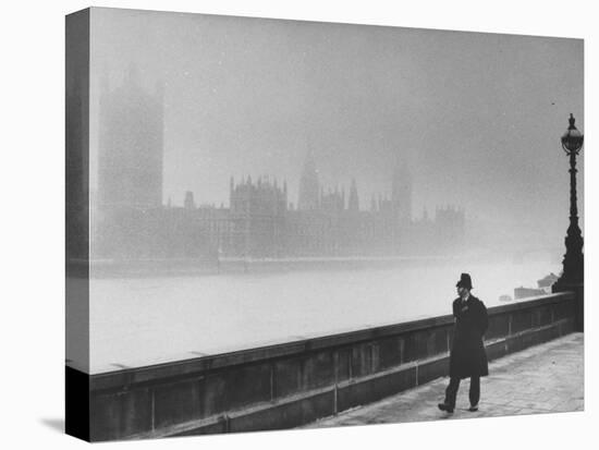 Patrolling Lambeth Bridge-Terence Spencer-Stretched Canvas