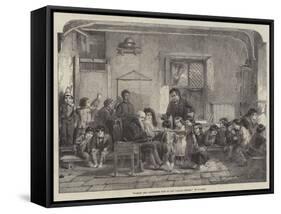 Patron and Patroness's Visit to the Village School-Thomas Faed-Framed Stretched Canvas