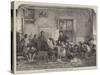 Patron and Patroness's Visit to the Village School-Thomas Faed-Stretched Canvas