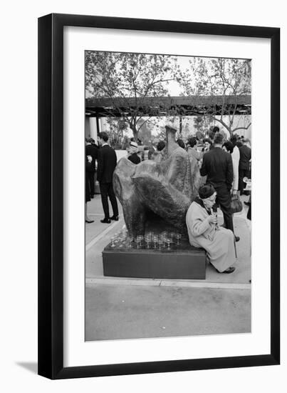 Patron Attending the Los Angeles Museum of Art Opening, 1965-Ralph Crane-Framed Photographic Print