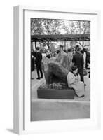 Patron Attending the Los Angeles Museum of Art Opening, 1965-Ralph Crane-Framed Photographic Print