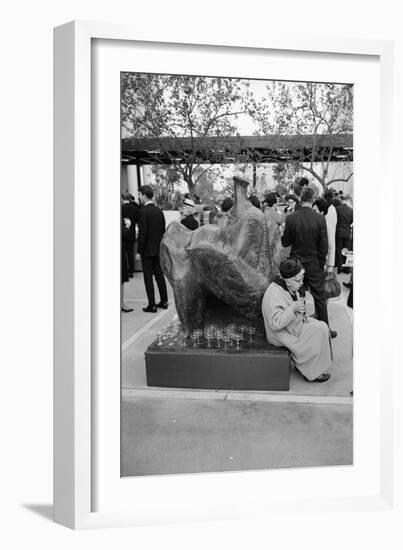 Patron Attending the Los Angeles Museum of Art Opening, 1965-Ralph Crane-Framed Photographic Print