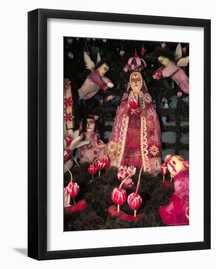 Patron Saint the Virgin of Solitude, Carved Radishes at the Noche de los Rabanos Festival, Mexico-Judith Haden-Framed Photographic Print
