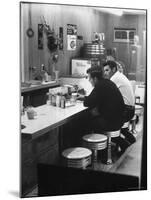 Patrons at Counter in Roadside Diner-John Loengard-Mounted Photographic Print