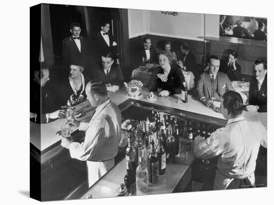 Patrons Enjoying the Ambiance at This Popular Speakeasy, a Haven For Drinkers During Prohibition-Margaret Bourke-White-Stretched Canvas