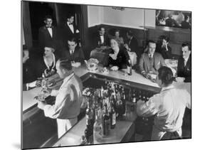 Patrons Enjoying the Ambiance at This Popular Speakeasy, a Haven For Drinkers During Prohibition-Margaret Bourke-White-Mounted Photographic Print