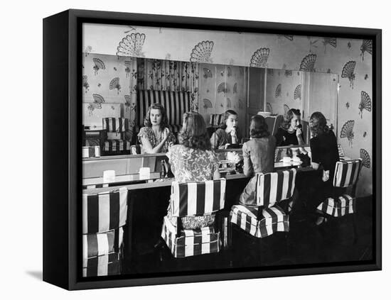 Patrons Touching Up Makeup Powder Room of the Stork Club-Alfred Eisenstaedt-Framed Stretched Canvas