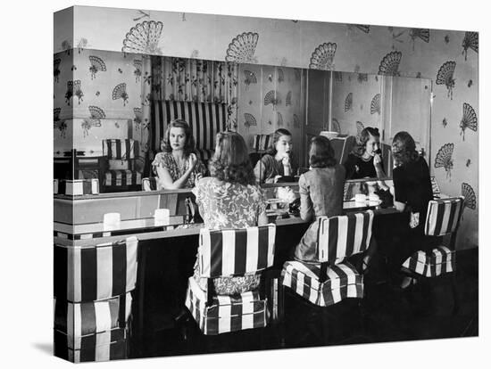 Patrons Touching Up Makeup Powder Room of the Stork Club-Alfred Eisenstaedt-Stretched Canvas