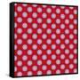 Pattern Blue Rosette on Wine Red-Effie Zafiropoulou-Framed Stretched Canvas