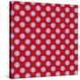 Pattern Blue Rosette on Wine Red-Effie Zafiropoulou-Stretched Canvas