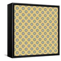 Pattern Blue Rosettes on Mocca-Effie Zafiropoulou-Framed Stretched Canvas