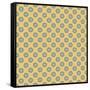 Pattern Blue Rosettes on Mocca-Effie Zafiropoulou-Framed Stretched Canvas