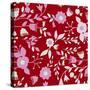 Pattern Branches on Red Background-Effie Zafiropoulou-Stretched Canvas