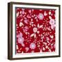 Pattern Branches on Red Background-Effie Zafiropoulou-Framed Giclee Print