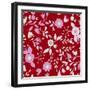 Pattern Branches on Red Background-Effie Zafiropoulou-Framed Giclee Print