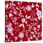 Pattern Branches on Red Background-Effie Zafiropoulou-Stretched Canvas