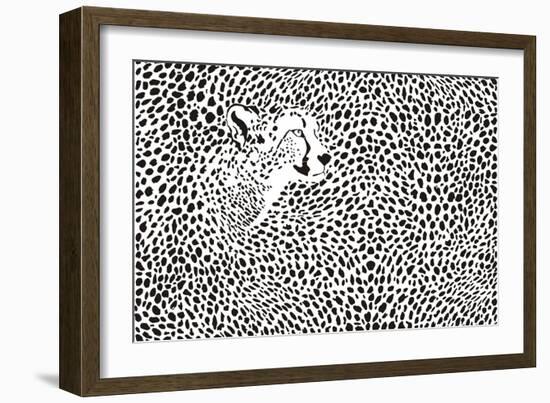 Pattern Cheetahs Background-Gepard-Framed Art Print