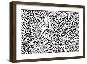 Pattern Cheetahs Background-Gepard-Framed Art Print
