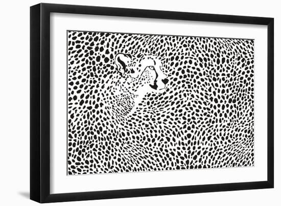 Pattern Cheetahs Background-Gepard-Framed Art Print