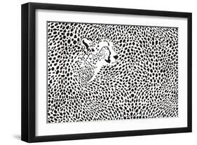 Pattern Cheetahs Background-Gepard-Framed Art Print