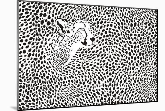 Pattern Cheetahs Background-Gepard-Mounted Art Print