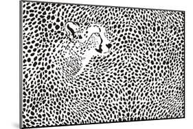 Pattern Cheetahs Background-Gepard-Mounted Art Print