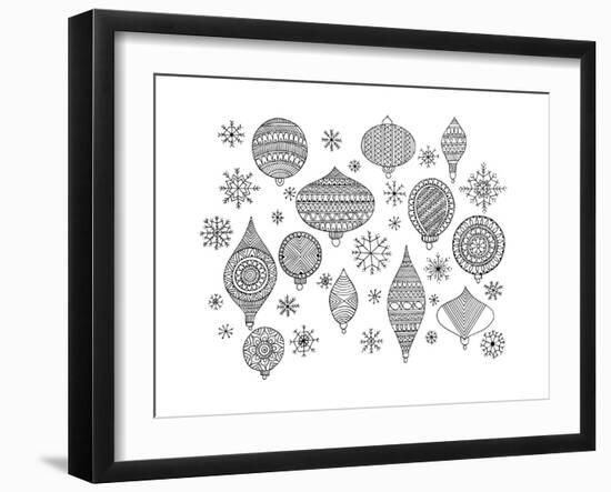 Pattern Christmas Ornaments-Neeti Goswami-Framed Art Print