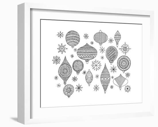 Pattern Christmas Ornaments-Neeti Goswami-Framed Art Print