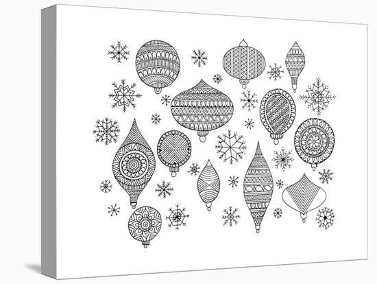 Pattern Christmas Ornaments-Neeti Goswami-Stretched Canvas