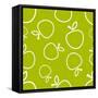 Pattern Circuit Apples-frostyara-Framed Stretched Canvas