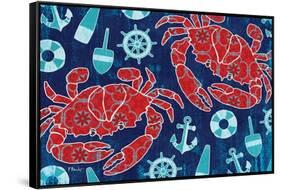 Pattern Crabs-Paul Brent-Framed Stretched Canvas