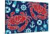 Pattern Crabs-Paul Brent-Stretched Canvas