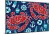 Pattern Crabs-Paul Brent-Mounted Premium Giclee Print