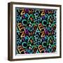 Pattern - Crayon Alphabet over White Background-Zoom-zoom-Framed Art Print