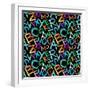 Pattern - Crayon Alphabet over White Background-Zoom-zoom-Framed Art Print