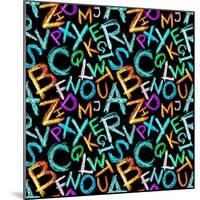 Pattern - Crayon Alphabet over White Background-Zoom-zoom-Mounted Art Print