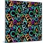 Pattern - Crayon Alphabet over White Background-Zoom-zoom-Mounted Art Print