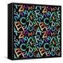 Pattern - Crayon Alphabet over White Background-Zoom-zoom-Framed Stretched Canvas