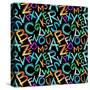 Pattern - Crayon Alphabet over White Background-Zoom-zoom-Stretched Canvas