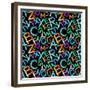 Pattern - Crayon Alphabet over White Background-Zoom-zoom-Framed Premium Giclee Print