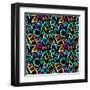Pattern - Crayon Alphabet over White Background-Zoom-zoom-Framed Art Print
