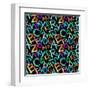 Pattern - Crayon Alphabet over White Background-Zoom-zoom-Framed Art Print