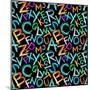 Pattern - Crayon Alphabet over White Background-Zoom-zoom-Mounted Art Print