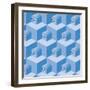 Pattern Cubes Robot-robodread-Framed Art Print