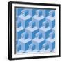 Pattern Cubes Robot-robodread-Framed Art Print