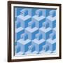 Pattern Cubes Robot-robodread-Framed Art Print