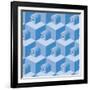 Pattern Cubes Robot-robodread-Framed Art Print