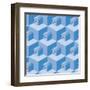 Pattern Cubes Robot-robodread-Framed Art Print