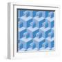 Pattern Cubes Robot-robodread-Framed Art Print