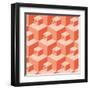 Pattern Cubes Robot-robodread-Framed Art Print